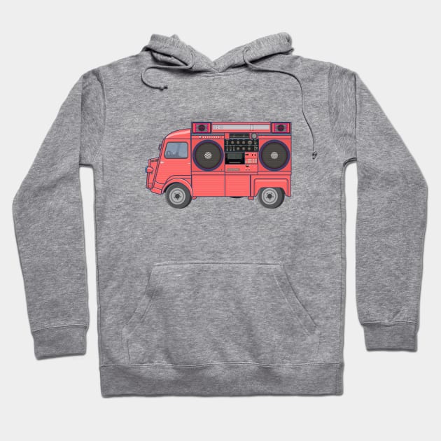 Citroen HY - Boombox Van- Huge Ghettoblaster on a Classic Van Hoodie by Boogosh